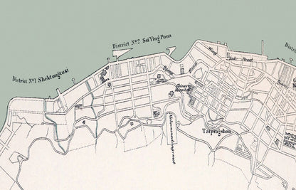 1888年香港島重製油畫布舊地圖 - Hong Kong Maper