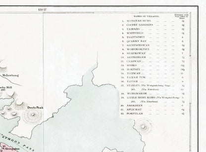 1888年香港島九龍油畫布重製舊地圖 - Hong Kong Maper