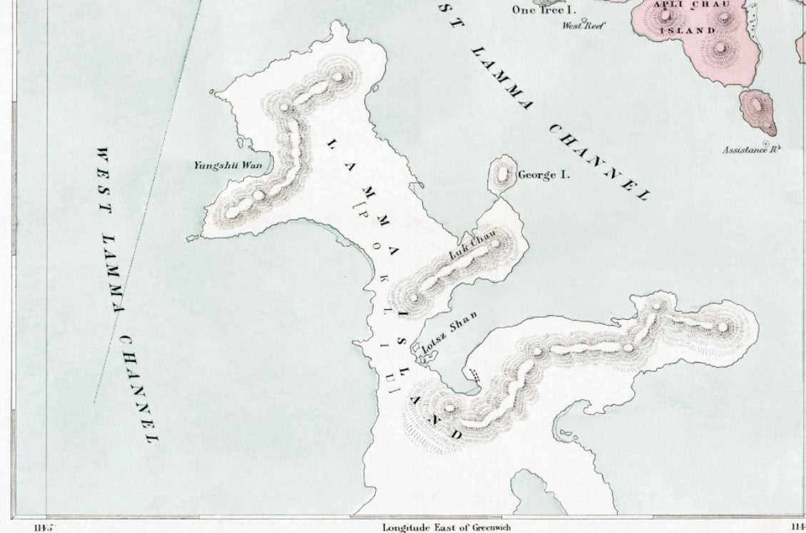 1888年香港島九龍油畫布重製舊地圖 - Hong Kong Maper