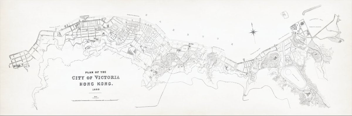 1889 Plan of the City of Victoria, Hong Kong (digitally restored)