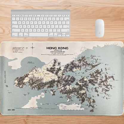 重製版1890年懷舊香港島九龍新界地圖款滑鼠墊 - Hong Kong Maper