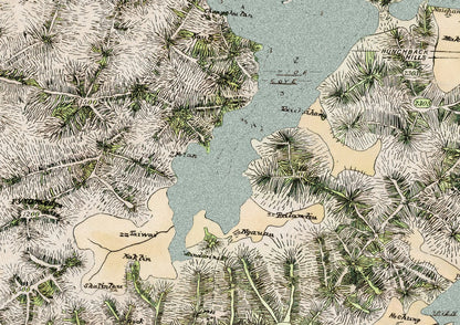 1890年香港九龍新界油畫布重製舊地圖 - Hong Kong Maper