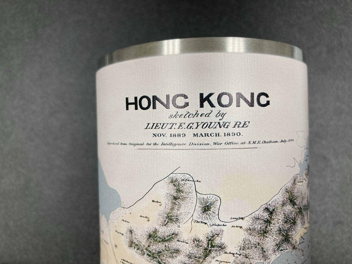 重製版1890年香港地形圖不鏽鋼保溫咖啡杯 600ml - Hong Kong Maper