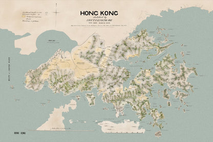 重製版1890年香港地形圖不鏽鋼保溫咖啡杯 600ml - Hong Kong Maper