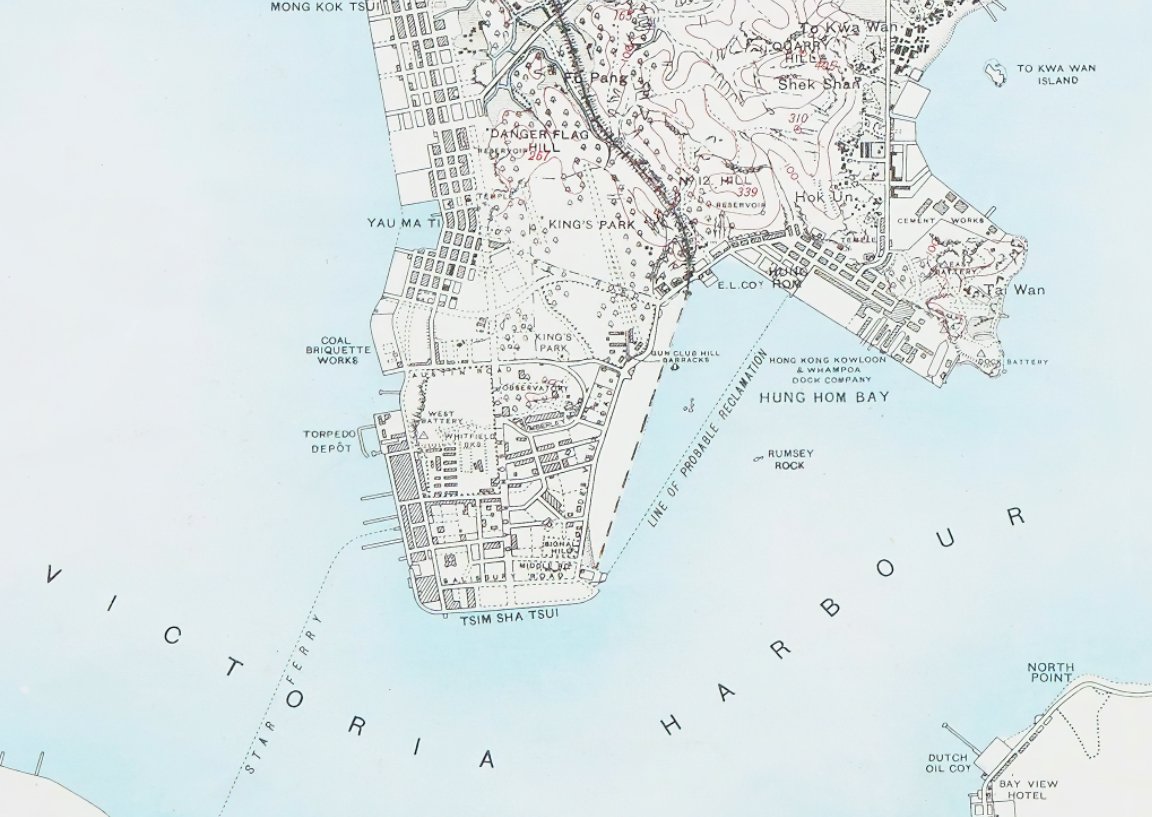 1908年香港島九龍新界油畫布重製舊地圖 - Hong Kong Maper
