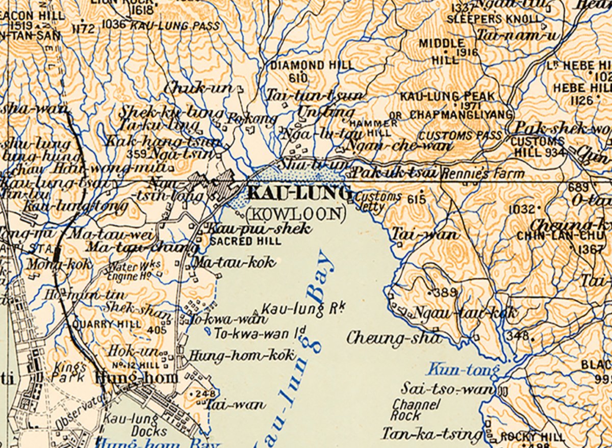 1909年香港全境油畫布重製舊地圖 - Hong Kong Maper