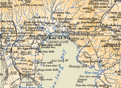1909年香港全境油畫布重製舊地圖 - Hong Kong Maper