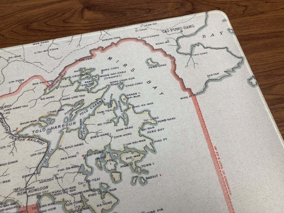 復刻版1909懷舊香港全境地圖款滑鼠墊 - Hong Kong Maper
