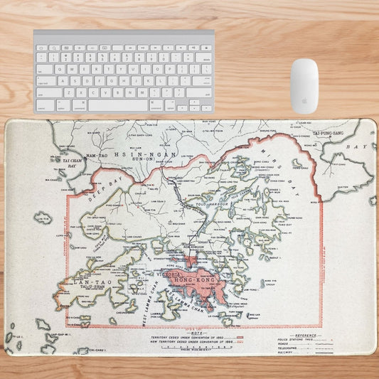 復刻版1909懷舊香港全境地圖款滑鼠墊 - Hong Kong Maper