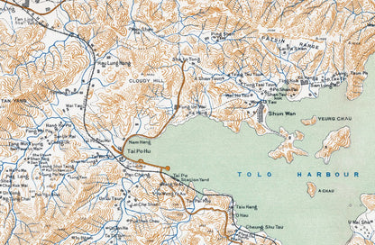 1911年香港九龍新界全境油畫布重製舊地圖 - Hong Kong Maper