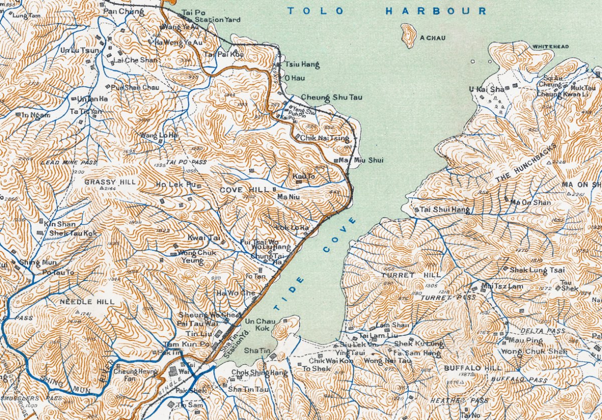 1911年香港九龍新界全境油畫布重製舊地圖 - Hong Kong Maper