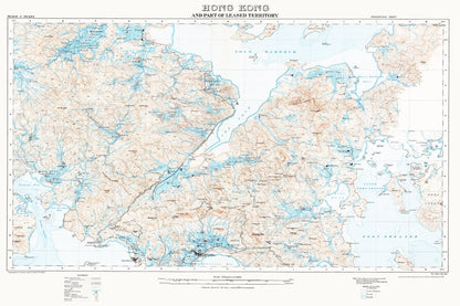 1913年香港新界重製油畫布舊地圖 - Hong Kong Maper