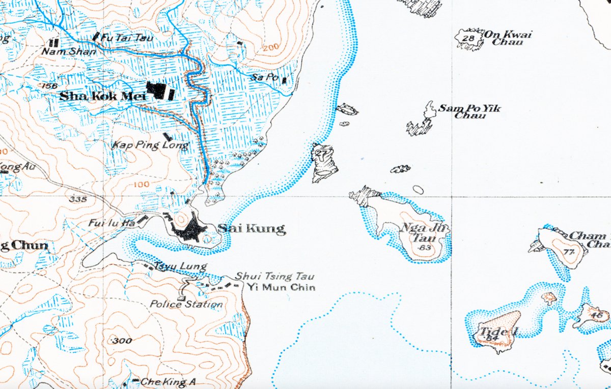 1913年香港新界重製油畫布舊地圖 - Hong Kong Maper