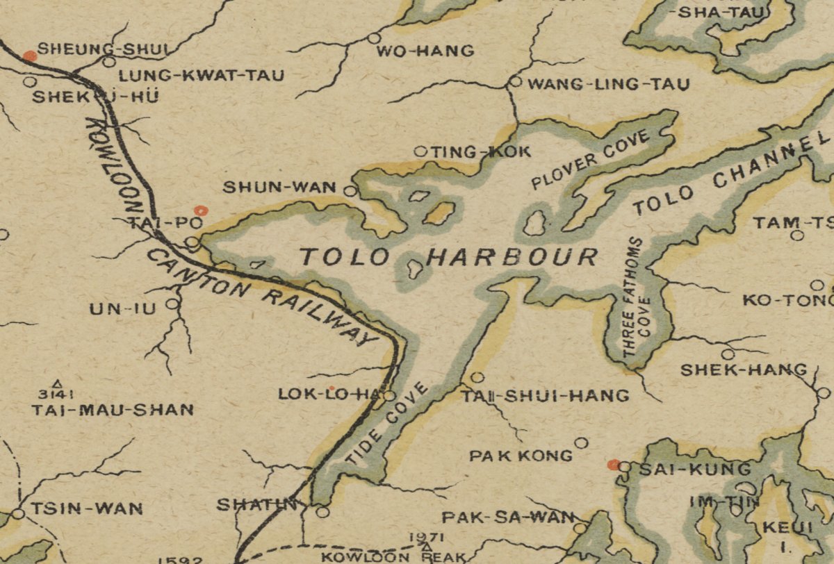1919年香港全境油畫布重製舊地圖 - Hong Kong Maper