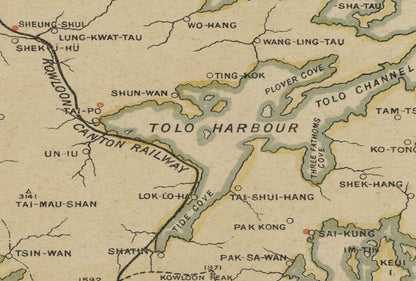 1919年香港全境油畫布重製舊地圖 - Hong Kong Maper