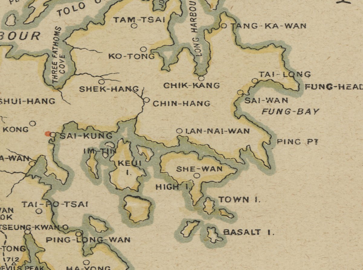 1919年香港全境油畫布重製舊地圖 - Hong Kong Maper