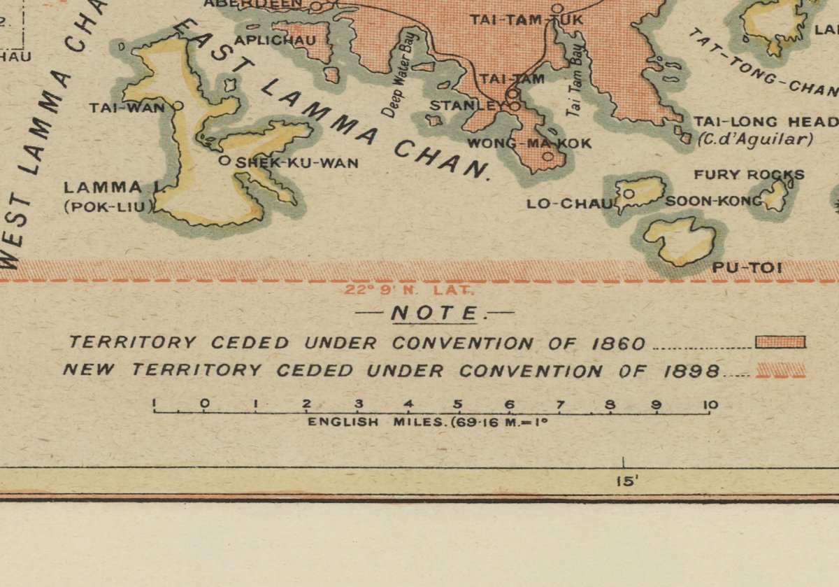 1919年香港全境油畫布重製舊地圖 - Hong Kong Maper