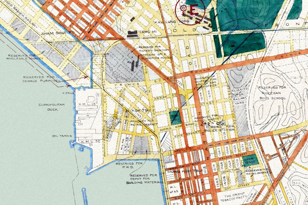 1923年香港九龍油畫布重製舊地圖 - Hong Kong Maper