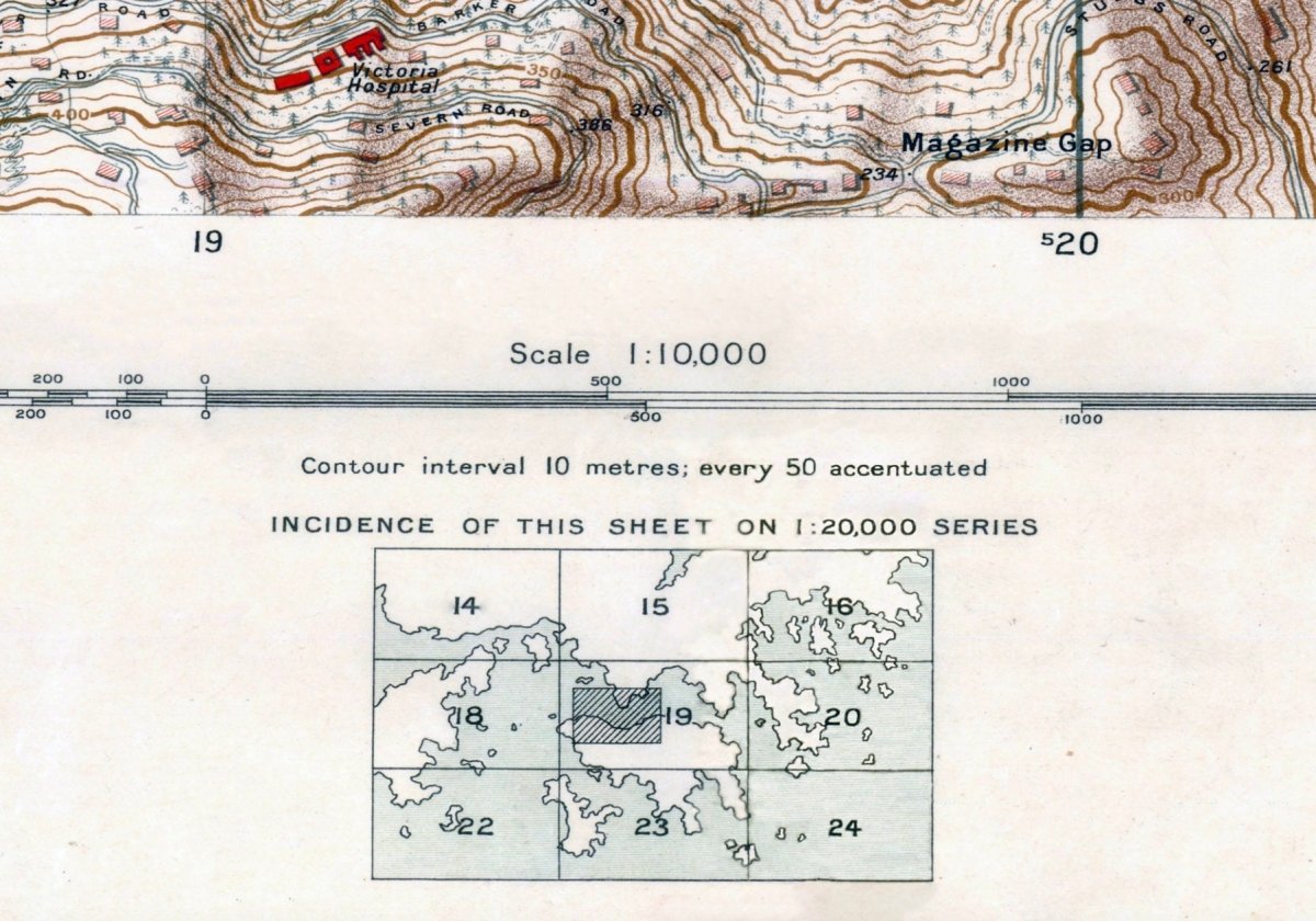 1930年香港島及九龍油畫布重製舊地圖 - Hong Kong Maper