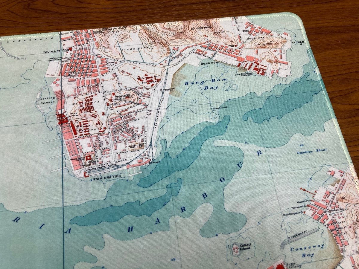 重製版1930年懷舊香港地圖款滑鼠墊 - Hong Kong Maper