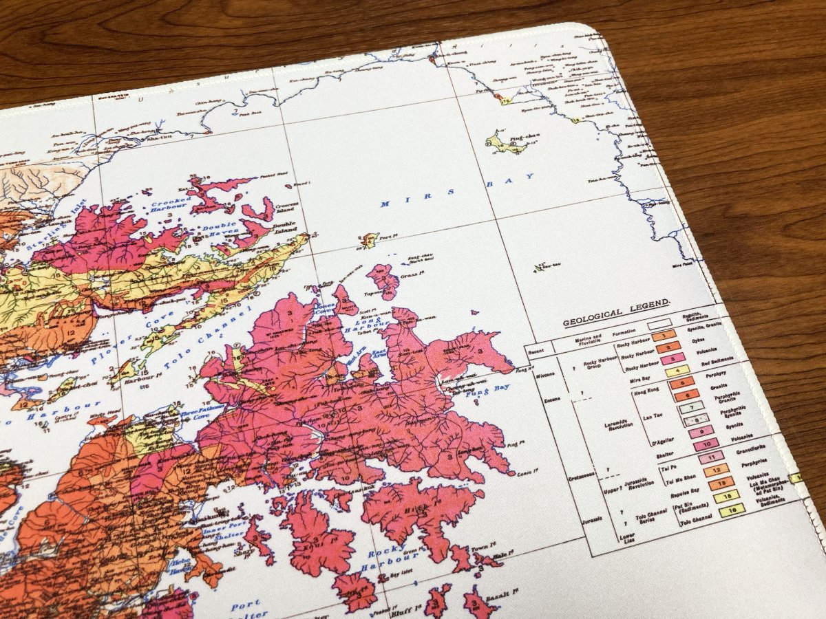 重製版1932年香港全境地質地圖滑鼠墊 - Hong Kong Maper