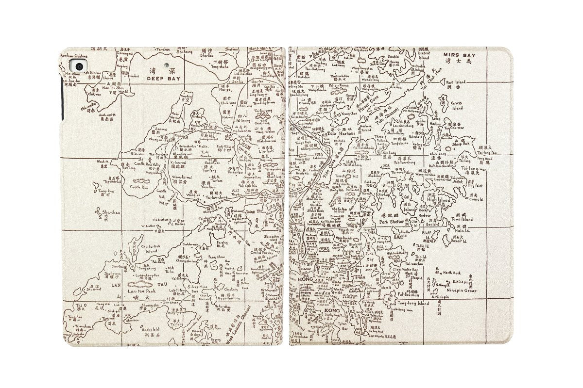 重製版1935香港地圖IPad揭蓋式保護殼 - Hong Kong Maper