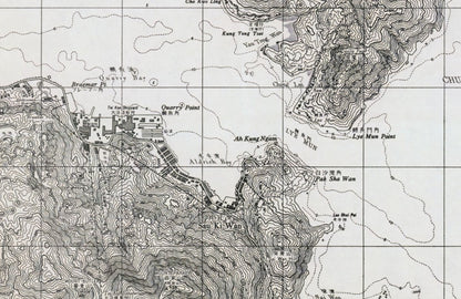 1937年香港島九龍油畫布重製舊地圖 - Hong Kong Maper