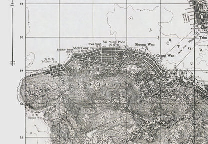 1937年香港島九龍油畫布重製舊地圖 - Hong Kong Maper