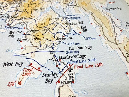 1941香港保衛戰復古油畫布重製舊地圖 - Hong Kong Maper