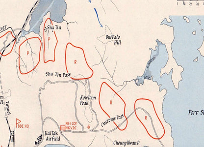 1941年香港保衛戰復古油畫布重製地圖 - Hong Kong Maper
