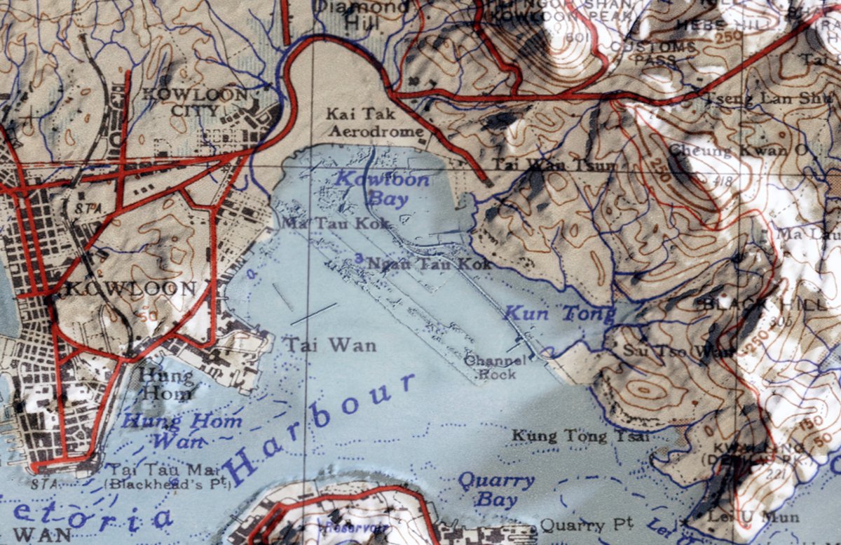 重製版1945年香港全境2D陰影地形地圖拼圖 - Hong Kong Maper