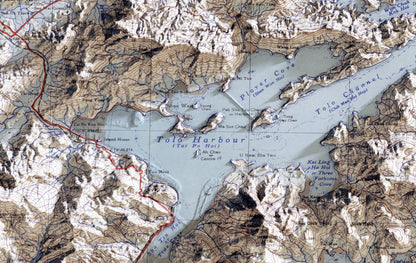 1945年香港全境2D陰影地形油畫布重製舊地圖 - Hong Kong Maper