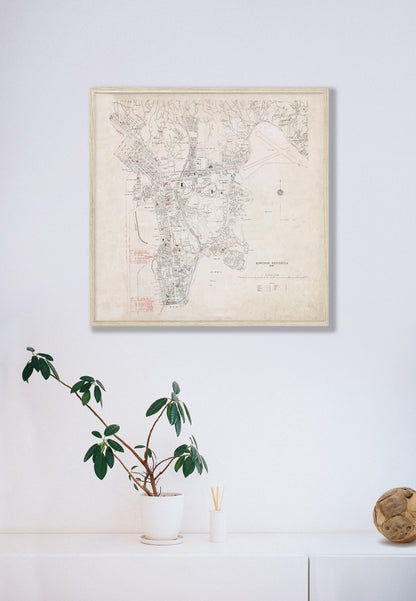 1947九龍半島重製油畫布舊地圖 - Hong Kong Maper