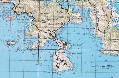 1949年香港島九龍油畫布重製舊地圖 - Hong Kong Maper