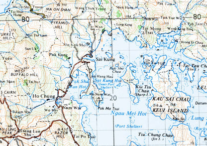 1958年九龍新界油畫布重製舊地圖 - Hong Kong Maper