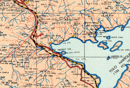 1960年代香港九龍新界全境油畫布重製舊地圖 - Hong Kong Maper
