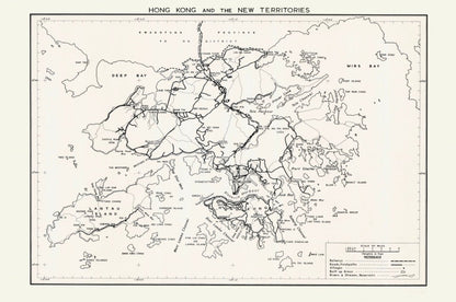 1962年香港全境油畫布重製舊地圖 - Hong Kong Maper