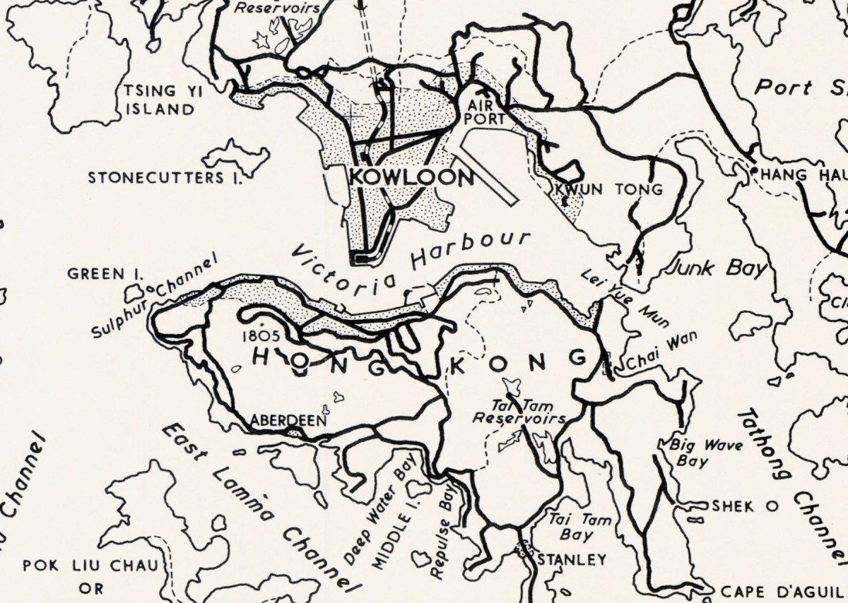 1962年香港全境油畫布重製舊地圖 - Hong Kong Maper
