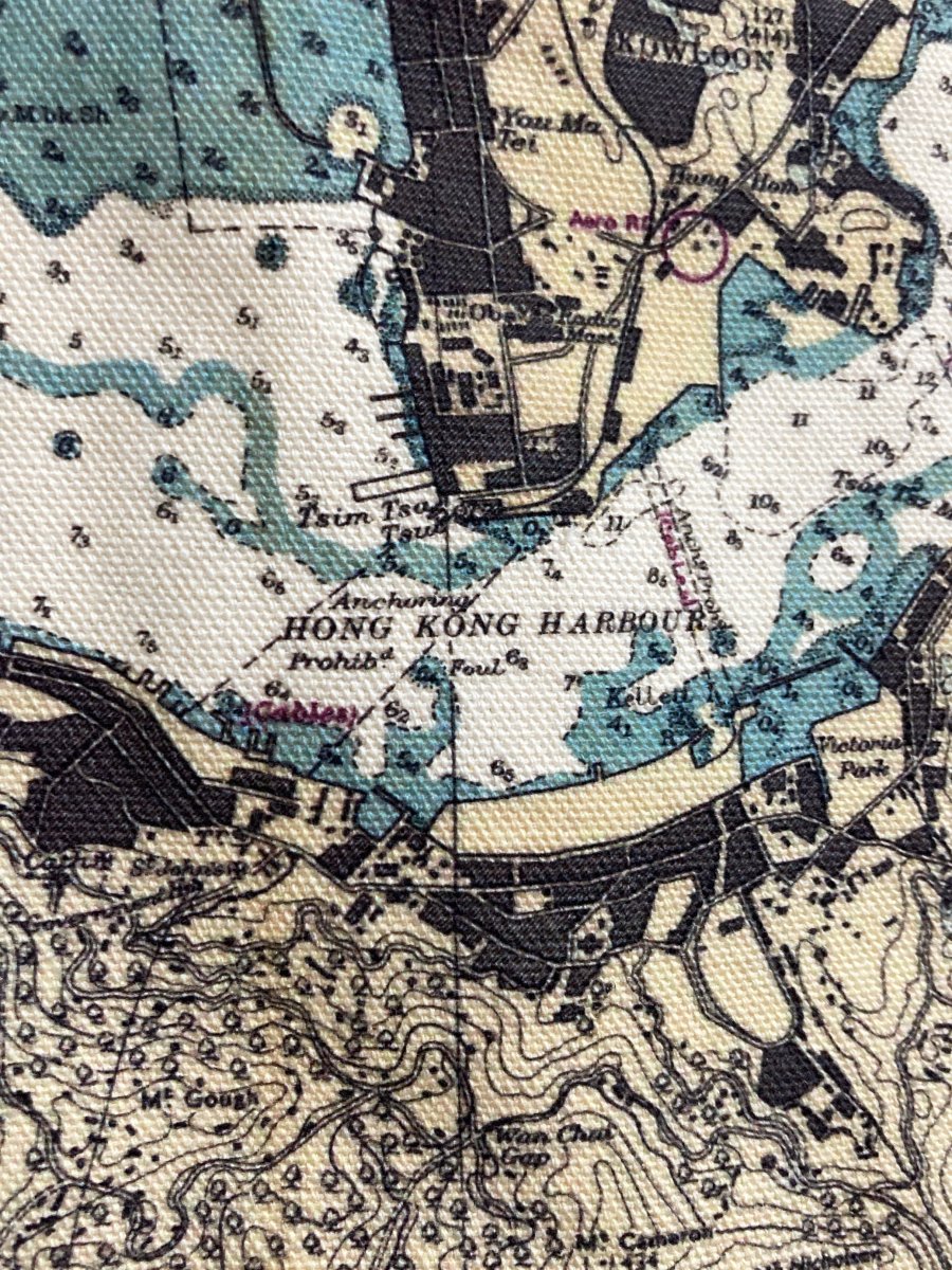 懷舊香港地圖加大號帆布手提斜孭袋【1973年地圖復刻版】 - Hong Kong Maper
