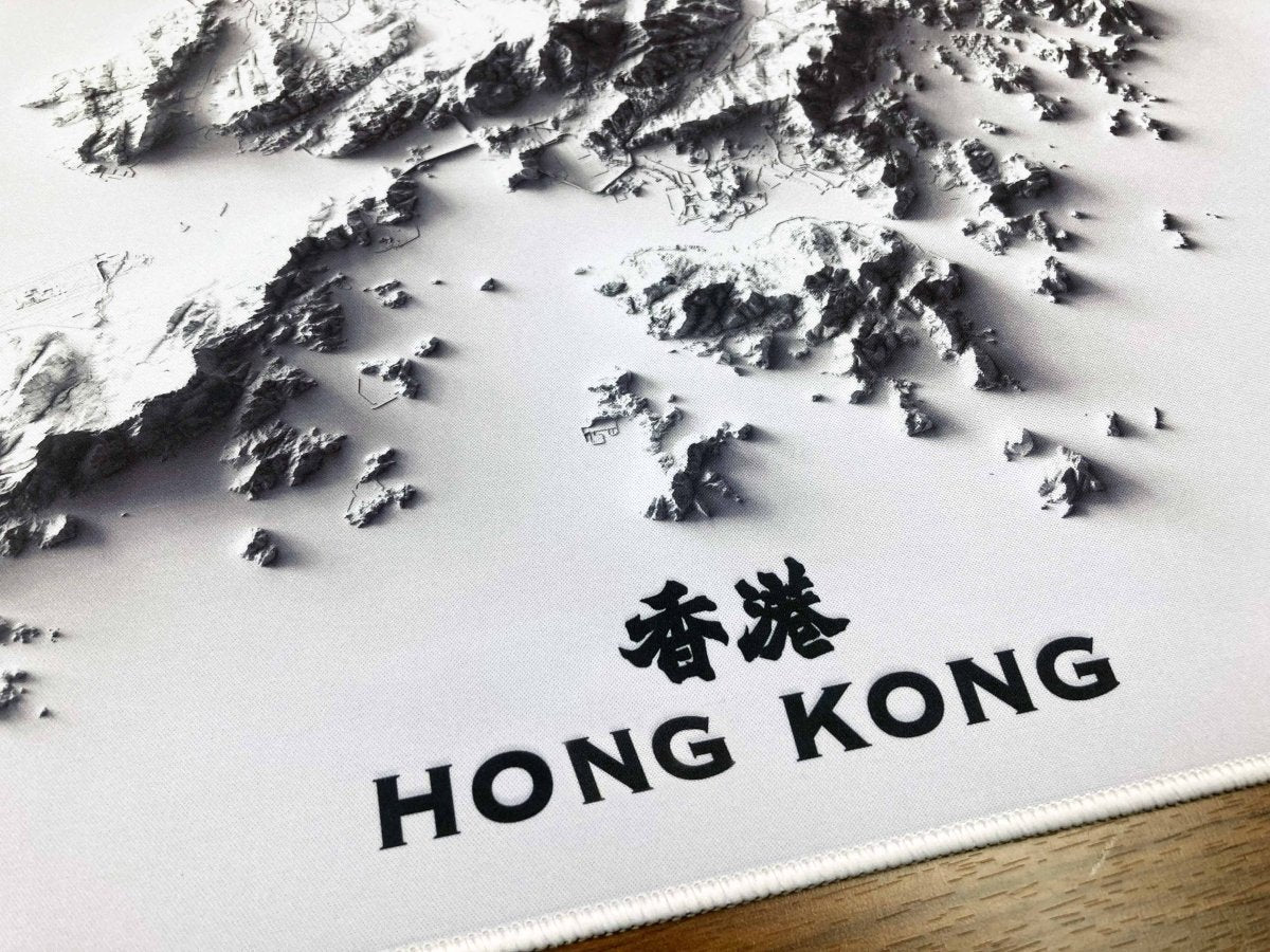 香港全境2D陰影地形地圖款滑鼠墊 - Hong Kong Maper