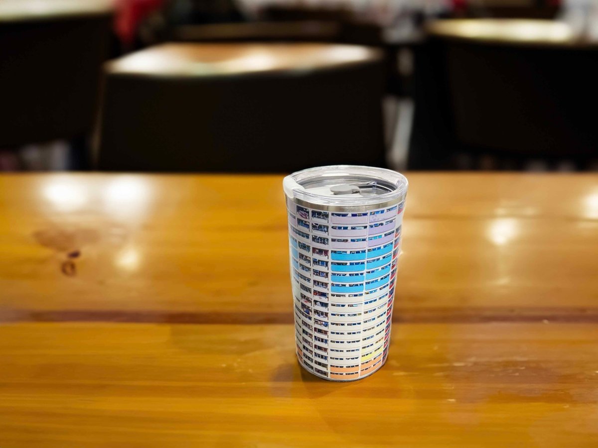 香港彩虹邨油畫圖案不鏽鋼保溫咖啡杯 600ml - Hong Kong Maper