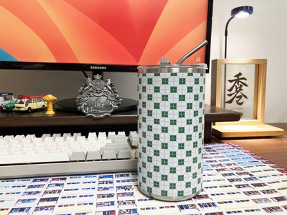 港式地磚紙皮石圖案不鏽鋼保溫咖啡杯 600ml (綠) - Hong Kong Maper