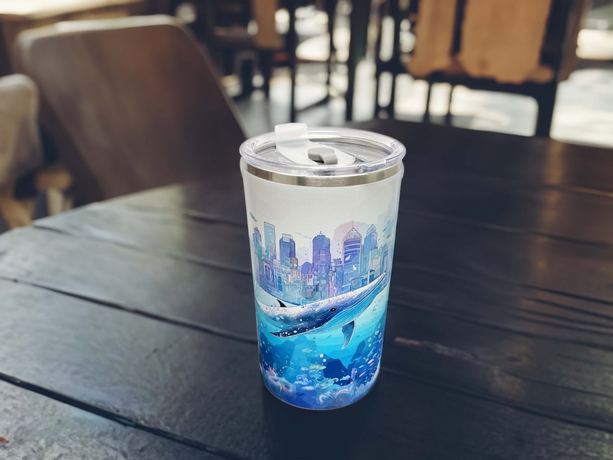 「鯨魚之美」不鏽鋼保溫咖啡杯 600ml - Hong Kong Maper