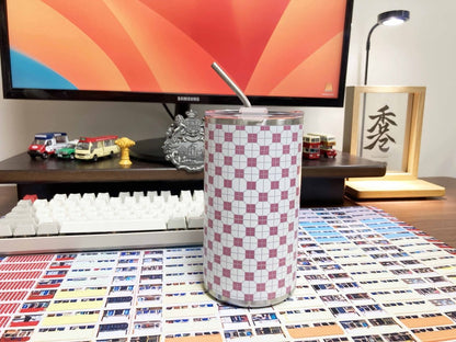 港式地磚紙皮石圖案不鏽鋼保溫咖啡杯 600ml (粉紅) - Hong Kong Maper