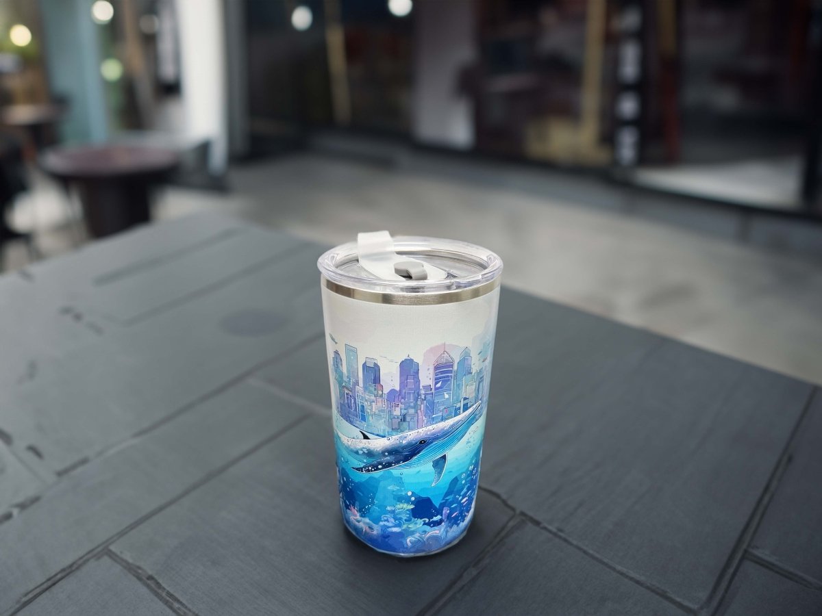 「鯨魚之美」不鏽鋼保溫咖啡杯 600ml - Hong Kong Maper