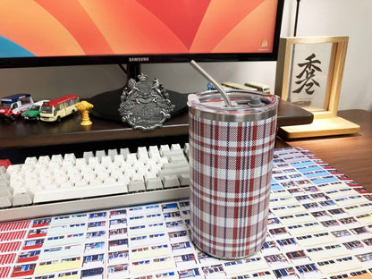 港式紅白藍圖案不鏽鋼保溫咖啡杯 600ml (紅) - Hong Kong Maper