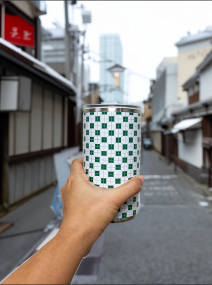 港式地磚紙皮石圖案不鏽鋼保溫咖啡杯 600ml (綠) - Hong Kong Maper