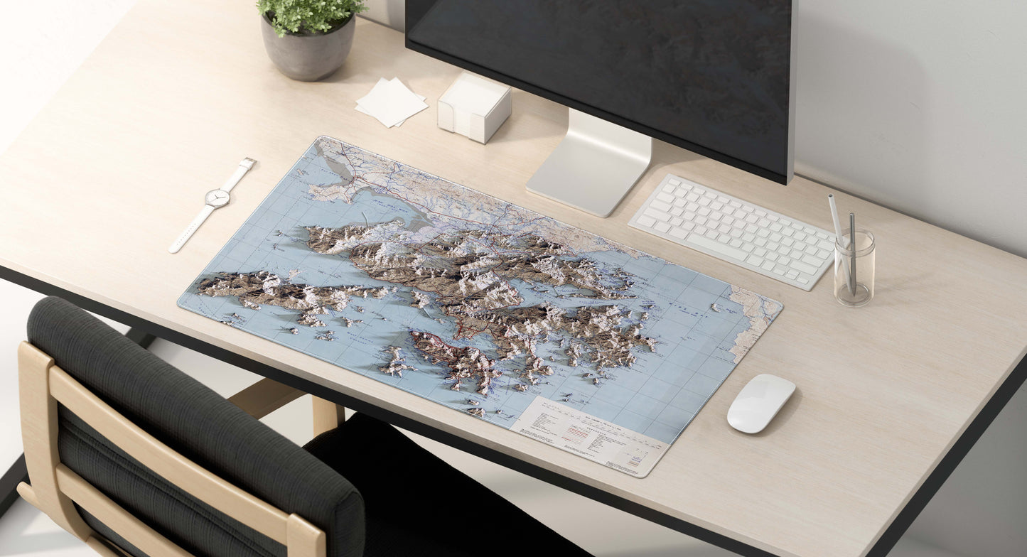 1945 Hong Kong 2D Shaded Terrain Remake Map Mouse Pad 