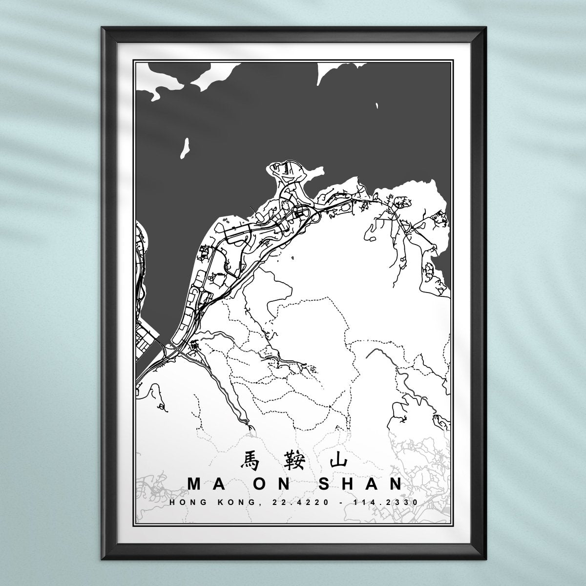 香港馬鞍山地圖海報 - Hong Kong Maper