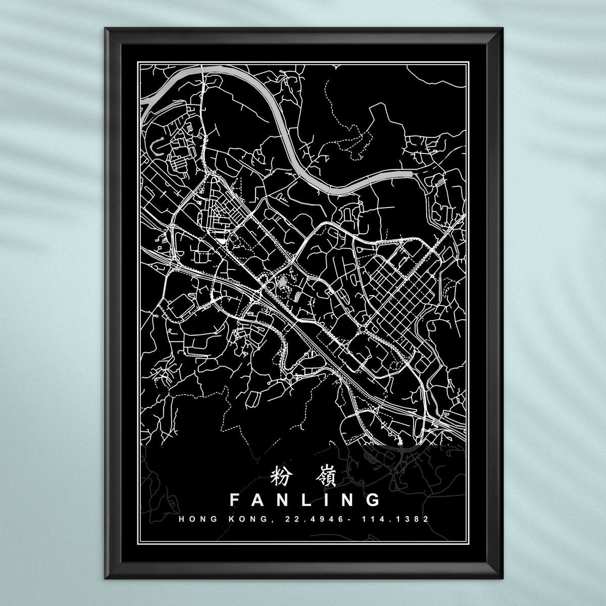 香港粉嶺地圖海報 - Hong Kong Maper